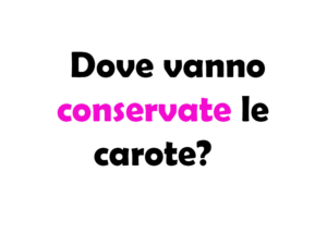 Dove vanno conservate le Carote? Guida Completa alla Conservazione